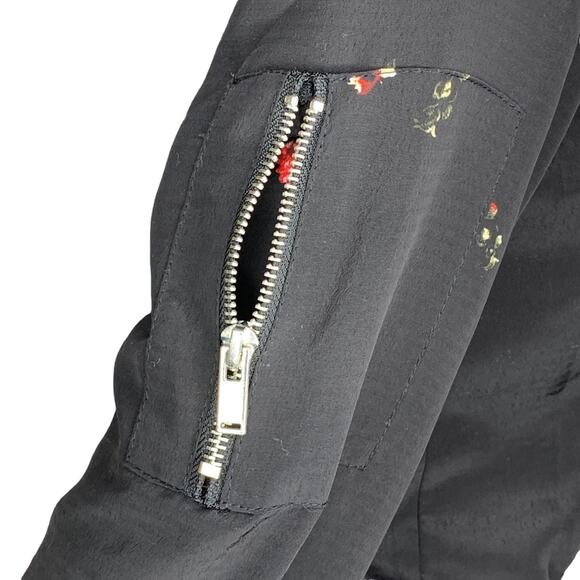 PHILOSOPHY Women Jacket Size S Black Floral Print Long Sleeve Zipper Down - Picture 8 of 12